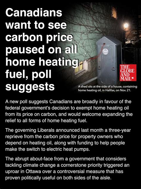 Canadians want to see carbon price paused on all home heating fuel, poll suggests